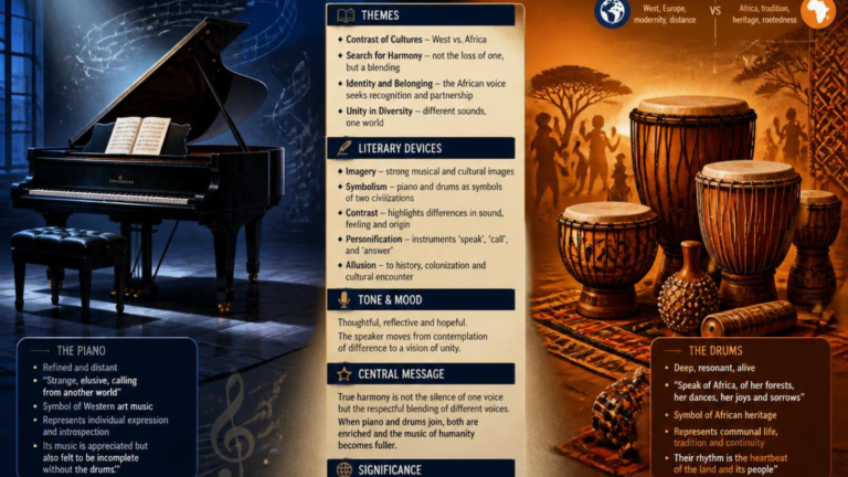 A Complete Analysis of "Piano and Drums" by Gabriel Okara